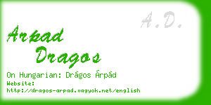 arpad dragos business card