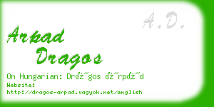 arpad dragos business card